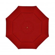 California Umbrella Madera Series STAF118202-5403-DWV Commercial Patio Umbrella, 11ft, Silmulation Oak Sturdy Aluminum Pole with Pulley Lift and Fiberglass Ribs, Sunbrella 2A Jockey Red Fabric