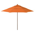 California Umbrella Madera Series STAF118202-5417-DWV Commercial Patio Umbrella, 11ft, Silmulation Oak Sturdy Aluminum Pole with Pulley Lift and Fiberglass Ribs, Sunbrella 2A Tuscan Fabric