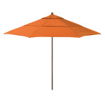 California Umbrella Madera Series STAF118202-5417-DWV Commercial Patio Umbrella, 11ft, Silmulation Oak Sturdy Aluminum Pole with Pulley Lift and Fiberglass Ribs, Sunbrella 2A Tuscan Fabric