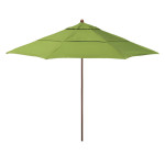 California Umbrella Madera Series STAF118202-5429-DWV Commercial Patio Umbrella, 11ft, Silmulation Oak Sturdy Aluminum Pole with Pulley Lift and Fiberglass Ribs, Sunbrella 2A Macaw Fabric