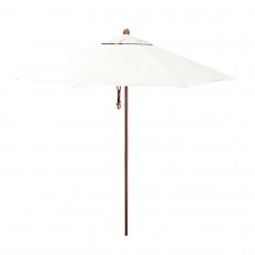 California Umbrella Madera Series STAF908202-5404 Commercial Patio Umbrella, 9ft, Silmulation Oak Sturdy Aluminum Pole with Deluxe Pulley Lift and Fiberglass Ribs, Sunbrella 1A Natural Fabric