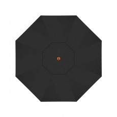 California Umbrella Madera Series STAF908202-5408 Commercial Patio Umbrella, 9ft, Silmulation Oak Sturdy Aluminum Pole with Deluxe Pulley Lift and Fiberglass Ribs, Sunbrella 1A Black Fabric