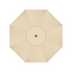 California Umbrella Madera Series STAF908202-5422 Commercial Patio Umbrella, 9ft, Silmulation Oak Sturdy Aluminum Pole with Deluxe Pulley Lift and Fiberglass Ribs, Sunbrella 1A Antique Beige Fabric
