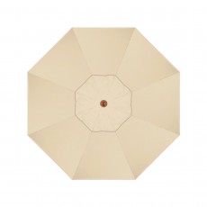 California Umbrella Madera Series STAF908202-5422 Commercial Patio Umbrella, 9ft, Silmulation Oak Sturdy Aluminum Pole with Deluxe Pulley Lift and Fiberglass Ribs, Sunbrella 1A Antique Beige Fabric