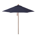 California Umbrella Madera Series STAF908202-5439 Commercial Patio Umbrella, 9ft, Silmulation Oak Sturdy Aluminum Pole with Deluxe Pulley Lift and Fiberglass Ribs, Sunbrella 1A Navy Fabric