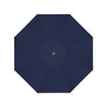 California Umbrella Madera Series STAF908202-5439 Commercial Patio Umbrella, 9ft, Silmulation Oak Sturdy Aluminum Pole with Deluxe Pulley Lift and Fiberglass Ribs, Sunbrella 1A Navy Fabric