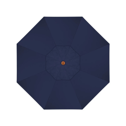 California Umbrella Madera Series STAF908202-5439 Commercial Patio Umbrella, 9ft, Silmulation Oak Sturdy Aluminum Pole with Deluxe Pulley Lift and Fiberglass Ribs, Sunbrella 1A Navy Fabric