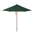 California Umbrella Madera Series STAF908202-5446 Commercial Patio Umbrella, 9ft, Silmulation Oak Sturdy Aluminum Pole with Deluxe Pulley Lift and Fiberglass Ribs, Sunbrella 1A Forest Green Fabric