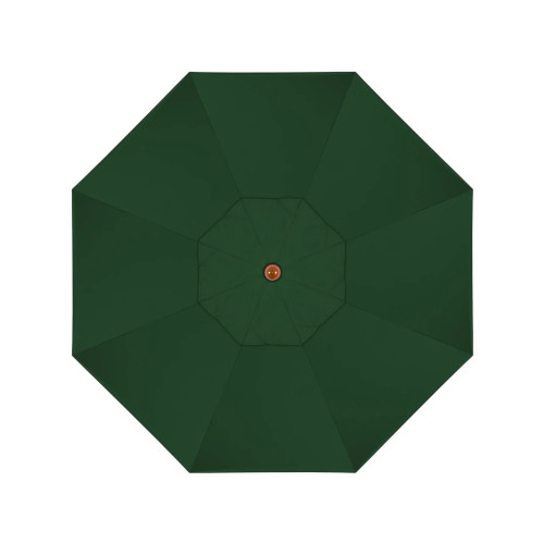 California Umbrella Madera Series STAF908202-5446 Commercial Patio Umbrella, 9ft, Silmulation Oak Sturdy Aluminum Pole with Deluxe Pulley Lift and Fiberglass Ribs, Sunbrella 1A Forest Green Fabric