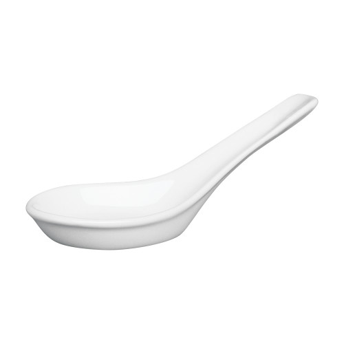 Cameo 210-08N Imperial No-Hole Soup Spoon, 5(L) inch, White Ceramic - 360 each