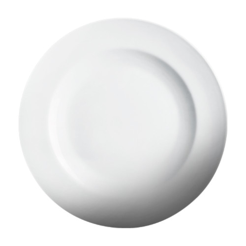 Cameo 210-161 Imperial Rim Plate, Round, Ceramic, White, Vitrified Glaze, 16(w) x 16(d) x 1-3/4(h) inch, 6 each
