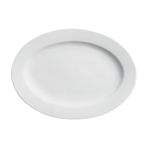 Cameo 210-183 Imperial Platter, Oval, Ceramic, White, Vitrified Glaze, 18(w) x 13(d) x 1-1/4(h) inch, 6 each