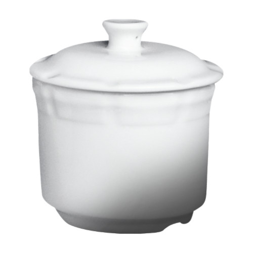 Cameo 210-344 12oz Imperial White Ceramic Soup Tureen with Lid, 36 each