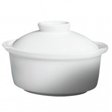 Cameo 210-40 9oz Imperial White Ceramic Soup Tureen with Lid, 32 each