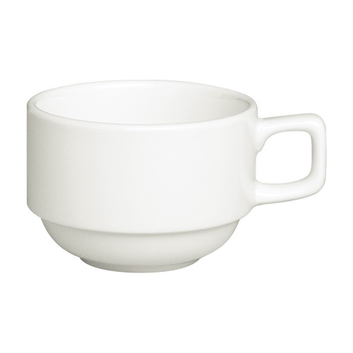 Cameo 210-80C 8oz Imperial White Ceramic Stackable Coffee Cup, 36 each