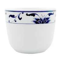 Cameo 255-39 Blue Lotus Tea Cup, 5oz, White/Blue Ceramic - 72 each