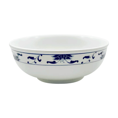 Cameo 255-84 Blue Lotus Soup Bowl, 88oz, Round, White/Blue, Ceramic, Vitrified Glaze, 9-1/4(w) x 9-1/4(d) x 4(h) inch, 12 each