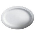 Cameo 301-103 Bostonian Oval Embossed Rim Plate, 10-1/4 inch, White Ceramic - 24 each