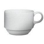 Cameo 610-80C Dynasty Tea/Coffee Cup, 8oz, White Ceramic, Stackable - 36 each