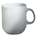 Cameo 610-911 Dynasty White Ceramic Stackable Mug, 12oz, 3-3/8 (W) x 3-6/8 (H) inch, 36 each