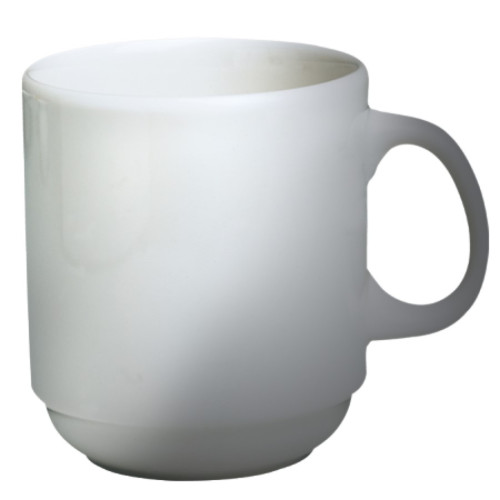 Cameo 610-911 Dynasty White Ceramic Stackable Mug, 12oz, 3-3/8 (W) x 3-6/8 (H) inch, 36 each