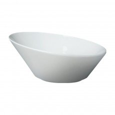 Cameo 709-104 Fusion Circa Slanted Bowl, 56oz, White Ceramic - 6 each