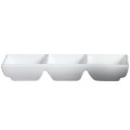 Cameo 710-026 Fusion Divided Rectangular Sauce Dish, (3)1.75oz, 6 inch, White Ceramic – 48 each