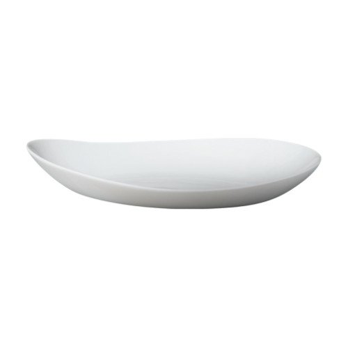 Cameo 710-G130 Ovation Egg Shape Plate, 13-5/16 inch, White Ceramic – 12 each