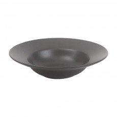 Cameo 910-610V102 Onyx Round Deep Soup Plate, 16oz, 9-3/4 inch, Black Ceramic - 24 each
