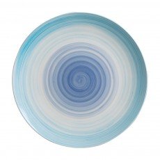 Cameo China RWTB210-101N Rainbow Turquois Round Coupe Plate, 10-1/4 inch, Commercial China White/Blue Ceramic – 24 each