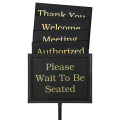 Chef Master 90033 Hostess Signs, Double Sided, Steel construction, Classic Black Finish