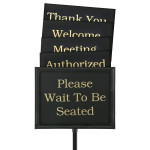 Chef Master 90033 Hostess Signs, Double Sided, Steel construction, Classic Black Finish
