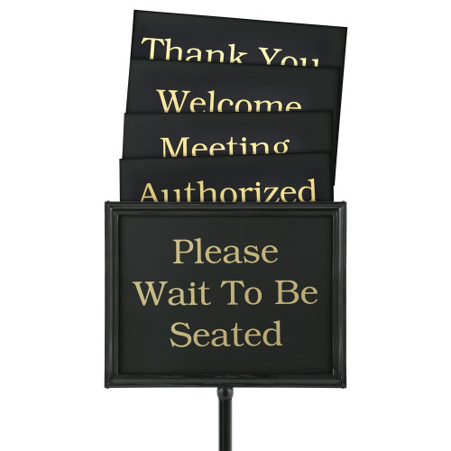 Chef Master 90033 Hostess Signs, Double Sided, Steel construction, Classic Black Finish