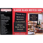 Chef Master 90033 Hostess Signs, Double Sided, Steel construction, Classic Black Finish