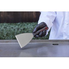 Chef Master 90261 Heavy Duty Grill Scraper, 4(W) inch, Stainless Steel, Heat-Resistant Handle