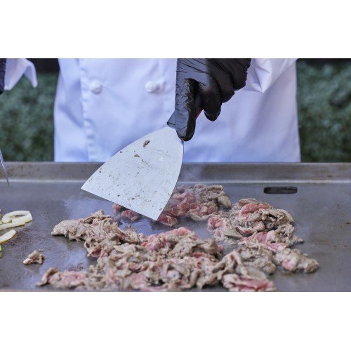 Chef Master 90262 Heavy Duty Grill Scraper, 5(W) inch, Stainless Steel, Heat-Resistant Handle