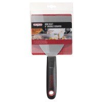 Chef Master 90262 Heavy Duty Grill Scraper, 5(W) inch, Stainless Steel, Heat-Resistant Handle