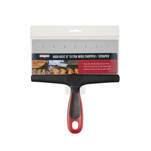 Chef Master 90264 Heavy Duty Grill Scraper, 8(W) inch, Stainless Steel, Heat-Resistant Handle