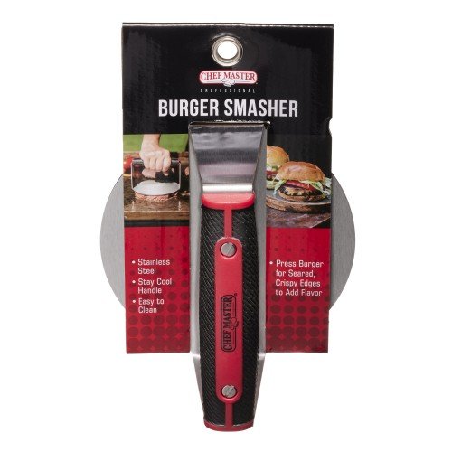 Chef Master 90279 Burger Smasher, Stainless Steel, Heat-Resistant Handle