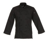 Chef Works CBC01-BLK-M Bowden Black Chef Coat, Medium
