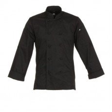 Chef Works CBC01-BLK-2XL Bowden Black Chef Coat, 2X-Large