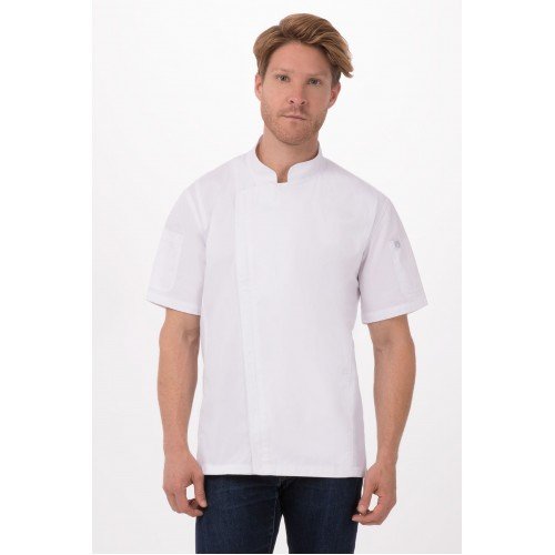 Chef Works CBZ01-WHT-L Rochester White Large Chef Coat
