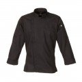 Chef Works BCLZ008-BLK-M Hartford Black Chef Coat, Medium