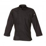 Chef Works BCLZ008-BLK-M Hartford Black Chef Coat, Medium