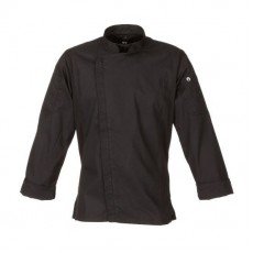 Chef Works BCLZ008-BLK-2XL Hartford Black Chef Coat, 2X-Large