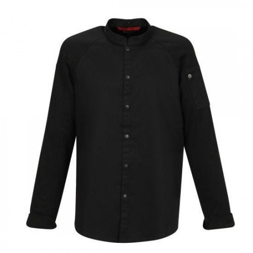ChefWorks CBS01BLK-L Tulum Black Chef Coat, Large