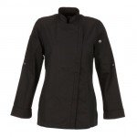 ChefWorks Women's Hartford Black Chef Coat BCWLZ005-BLK-XL X-Large