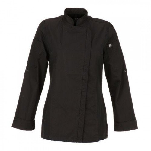 ChefWorks Women's Hartford Black Chef Coat BCWLZ005-BLK-XL X-Large