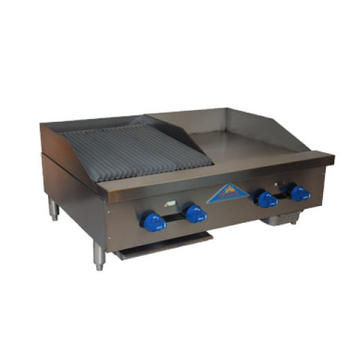 Comstock-Castle FHP36-18-1.5RB-P 36(w) Char-Broiler/Griddle Combination, Countertop, Liquid Propane, 76k Total BTU/hr, NSF Listed