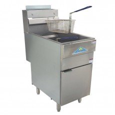 Comstock-Castle GF85-N 15-1/2(w) inch Deep Fryer, (75)lb(s) Oil Capacity, Floor Model, (5)Burner(s), Natural Gas, 150k Total BTU/Hr, Legs, ETL Listed